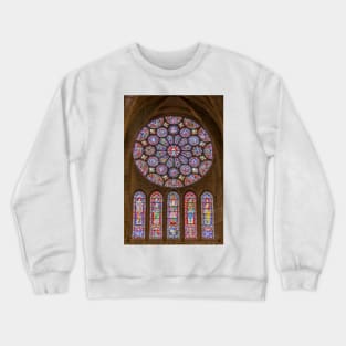 Rose Window of the Southern Transept of Chartres Cathedral, France Crewneck Sweatshirt